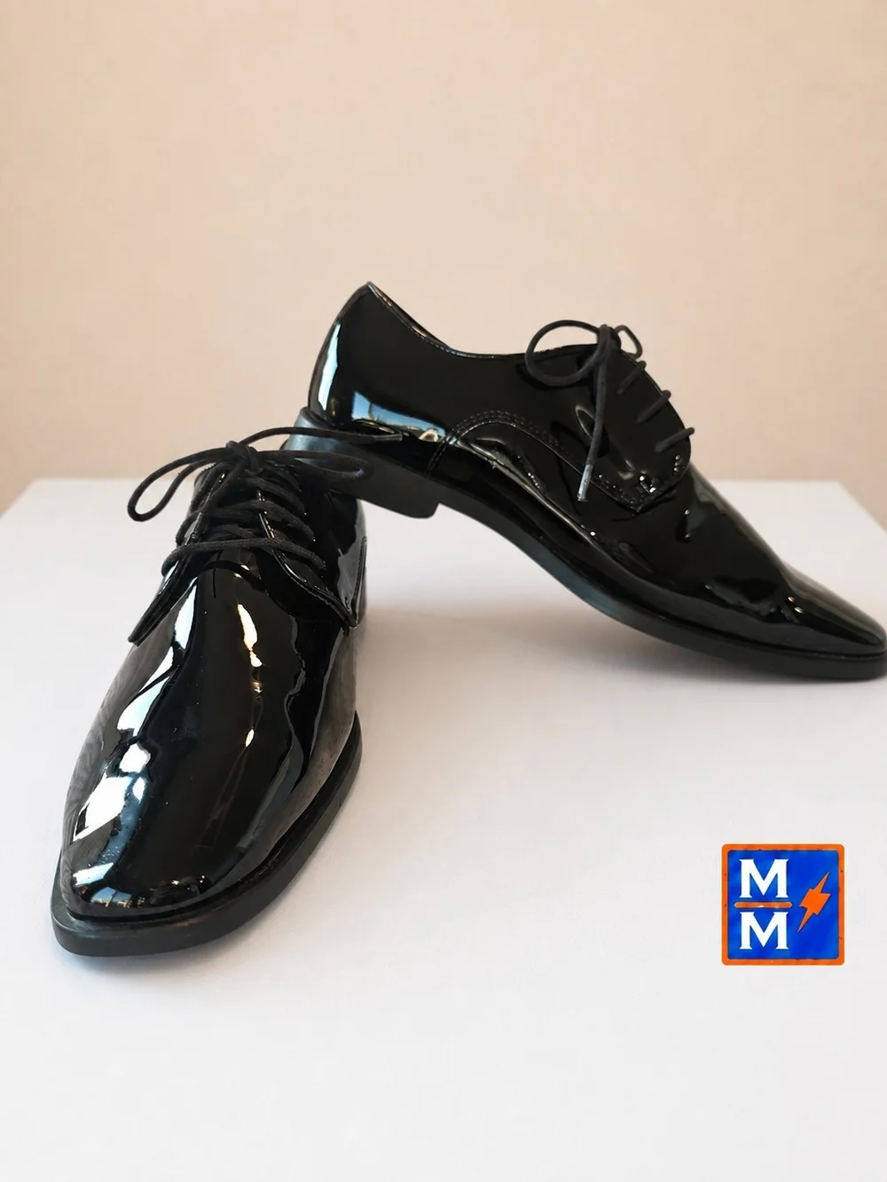 Joseph Abboud Men’s 9.5M Black Patent Leather Tuxedo Formal Dress Shoes